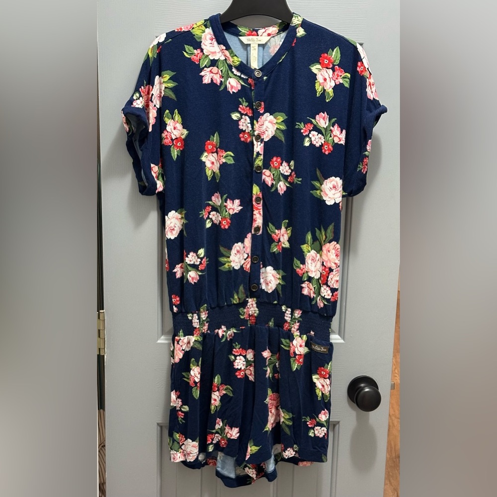 Matilda Jane Be Bold Floral Romper Navy Blue Brilliant Daydream Womens Small